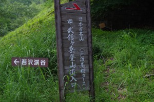 途中登山ルートとの分岐点